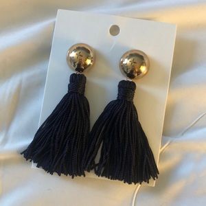 H&M navy blue tassel fringe Earring